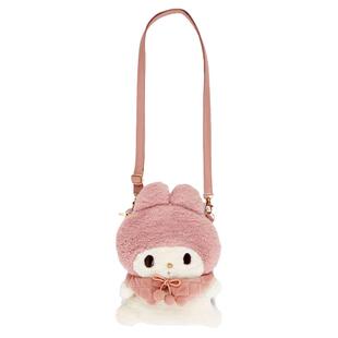 日本三丽鸥周边正版一字马美乐蒂毛绒单肩包斜挎包卡包小包包礼物