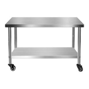 加厚不锈钢置物架厨房操作台面微波炉烤箱整理可移动工作台收纳架