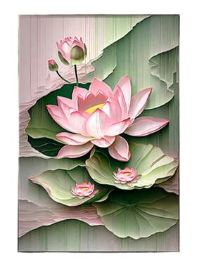 好运莲莲新中式玄关走道装饰画