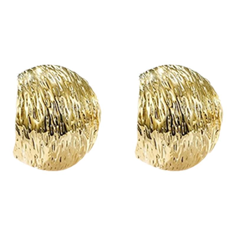 复古港风气质球形耳夹无耳洞女蚊香盘耳饰小众夹式高级感金属耳环