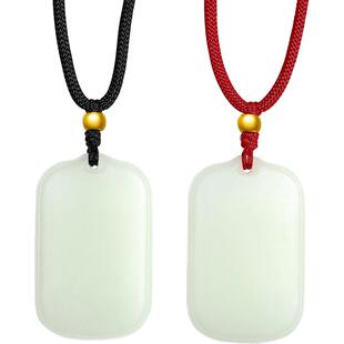 周六福和田玉吊坠金镶玉挂件男女平安无事牌玉牌挂绳情人节