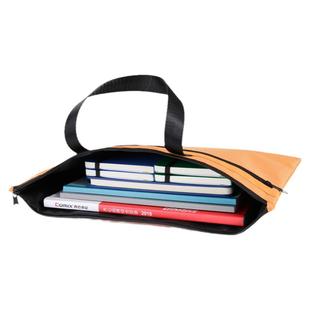 齐心文件袋帆布手提收纳袋办公事物包经典简约布制文件资料公文包