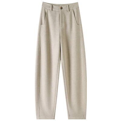 秋冬醋酸羊毛混纺阔腿香蕉裤西裤