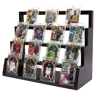 宝可梦PSA评级卡展示架游戏王磁吸卡砖桌面阶梯陈列框TCG木质货架