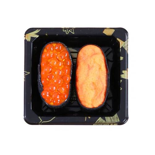 两粒装手握军舰印花防雾寿司盒 一次性日式料理刺身外卖打包餐盒