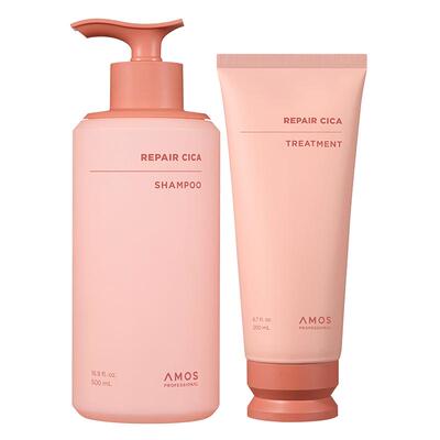 AMOS爱茉诗积雪草修护洗发水500ml修护护发素200ml受损发质呵护