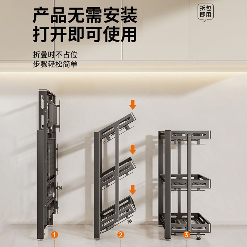 304不锈钢折叠沥水碗碟架厨房多功能置物架多层碗柜放碗筷收纳架