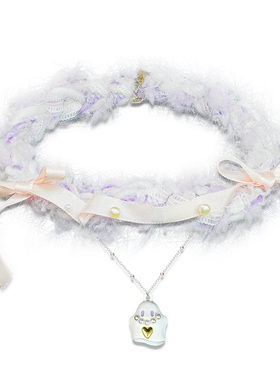 Pinku秋冬毛绒可爱鬼项链