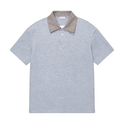 Dream made 千鸟格空气层短袖T恤男女款夏季老钱风复古情侣polo衫