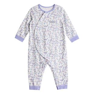 Domiamia婴儿衣服宝宝连体衣莱赛尔长袖幼儿爬服弹力透气斜襟哈衣