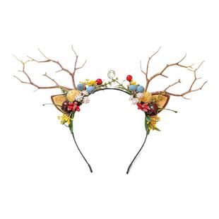 圣诞头饰女发光鹿角头箍圣诞节发箍小礼物装饰品新年装扮发饰发卡