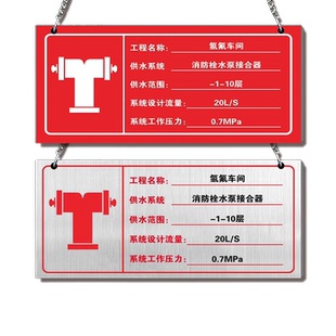 水泵接合器标识牌不锈钢挂牌室外消防水泵接合器喷淋水泵接合器标牌地下式消防水泵接合器取水口消火栓标识牌