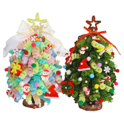 毛根扭扭棒圣诞树diy材料包圣诞节礼物儿童手工活动桌面摆件装饰