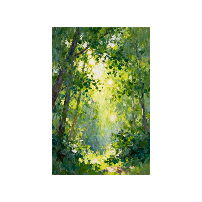 可班纯手绘油画清林晖瑞玄关挂画