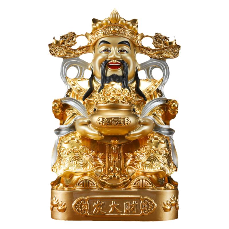 财神爷家用客厅神像纯供奉黄铜