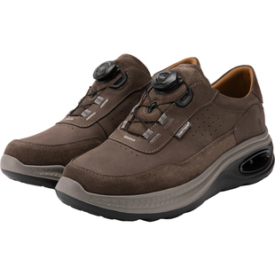 暇步士旋转扣男鞋春秋新款真皮户外休闲鞋增高厚底缓震健步运动鞋