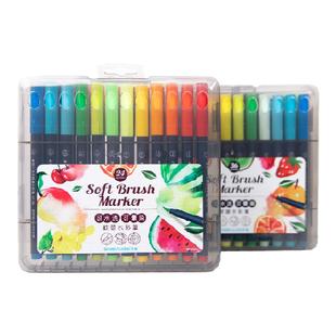 雄狮水彩笔软头24色36色儿童画画笔宝宝水彩笔绘画套装美术幼儿园小学生专用学生涂鸦彩色笔学生辅导班用品