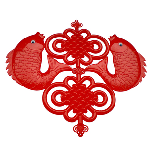 七彩LED双鱼双结福字灯饰 新年中国结吉祥彩灯卧室客厅装饰灯笼灯