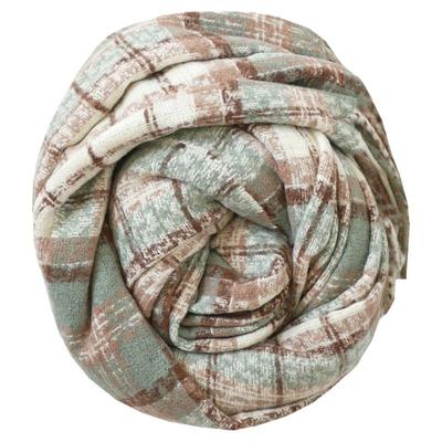 灰绿格子，秋冬保暖围巾披肩