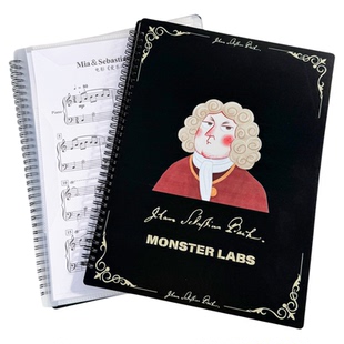 怪有趣A4琴谱夹子钢琴乐曲书透明不反光可修改收纳册活页插展开式