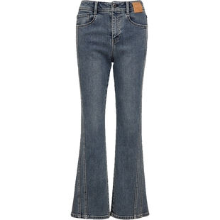 【爆款】ONLY2026春季新款高腰弹力舒适显瘦小个子九分喇叭牛仔裤