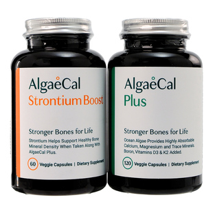 AlgaeCal骨骼构建包3组矿物质锶维生素VDK2骨密度海藻钙女生骨瓶
