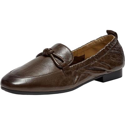 Bata果焦乐福2025秋商场新款英伦羊皮通勤百搭软底一脚蹬AVL56CA5