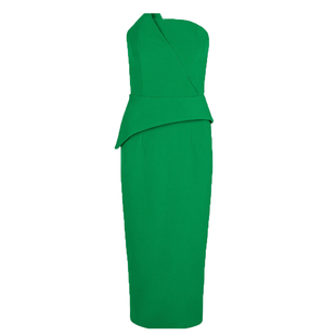 晚礼服妈妈装2024新款时尚抹胸修身宴会小礼服连衣裙气质绿色短款