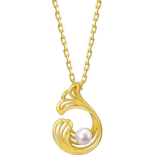 圣诞礼物周生生黄金微糖系列珍珠大海之宝项链颈链女95140N定价