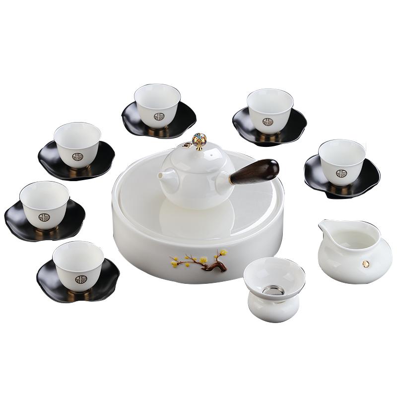 羊脂玉白瓷茶具家用整套