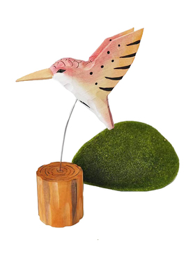 爆款蜂鸟木雕纯实木手工雕刻木质工艺品桌面摆件创意家居个性木雕