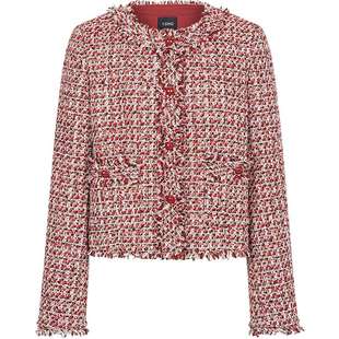 衣香丽影红色气质短款羊毛小香风外套女2026春装新款复古精致上衣