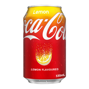 香港版柠檬味可口可乐汽水330ml易拉罐Coca-Cola碳酸饮料罐装饮品