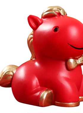 梦幻小花马摆件可爱马年生肖春节