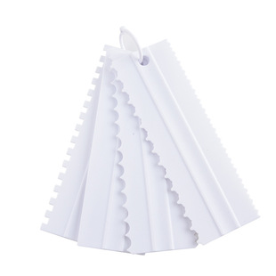 4件套蛋糕奶油梳子刮板抹面造型神器长条锯齿刮片双面用烘焙工具