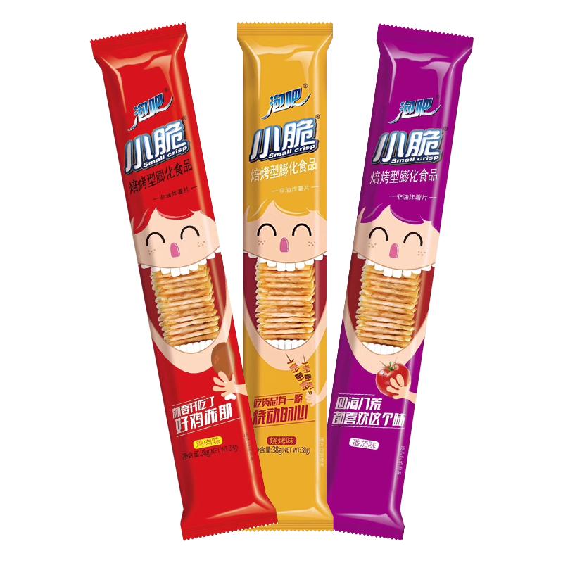 泡吧小脆非油炸薯片38g6条健康休闲零食