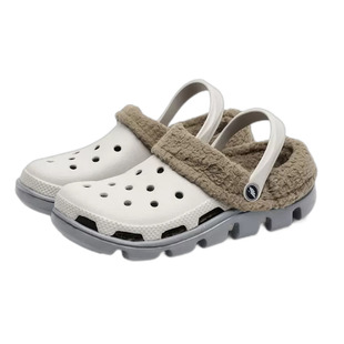 2025秋冬季保暖居家男毛毛棉拖鞋防滑外穿大码加绒洞洞鞋男可拆卸