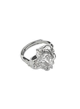 新款锆石爱心开口指环