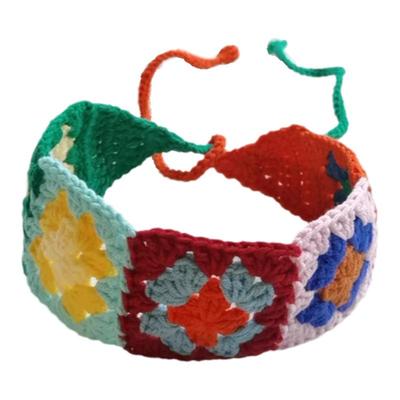 纯手工钩织彩色发箍大麦同款发带