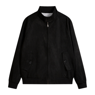 MCCEVTG意式老钱麂皮绒夹克男士青年立领商务哈灵顿外套秋冬男装