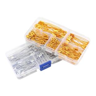 10格套盒简易安全金色保险吊牌别针固定衣服装饰结婚扣针材料配件