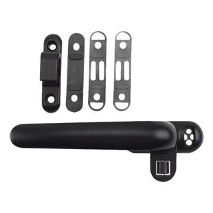 50型铝合金窗户拉手 平开窗七字执手 内开窗外开窗带锁扣滚轮把手