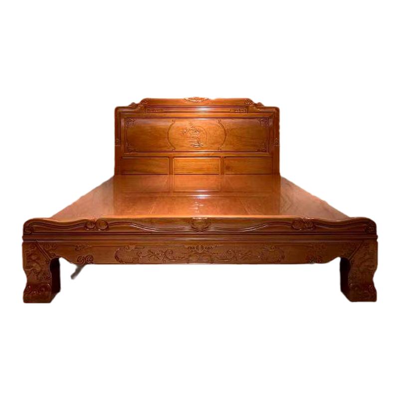 进口红木大床菠萝格大脚床中式双人床新中式实木结婚床花梨厂直销