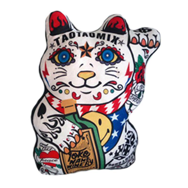 招财猫新款纹身个性床头汽车靠垫