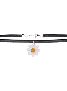 berealna真皮十字链女雏菊项链