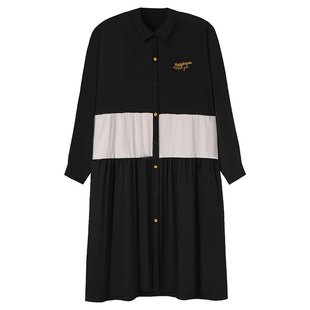 妮狄娅情侣睡衣女春秋季冰丝长袖睡裙男翻领高级感休闲家居服套装