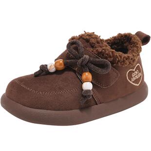 Abckids女童鞋子儿童勃肯二棉鞋新款秋冬季女宝宝加绒软底雪地靴