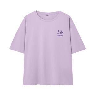 班尼路圆领正肩短袖T恤女春夏新款简约印花宽松休闲纯棉半袖上衣N