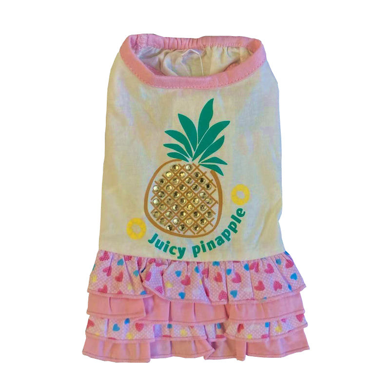 外贸日单小狗衣服泰迪博美小型幼犬奶狗春夏薄款全棉裙装宠物裙子