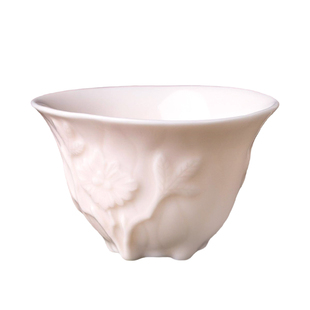 妙莲天香庄晓阳老师手工浮雕牡丹主人杯个人专用高档陶瓷茶具茶杯